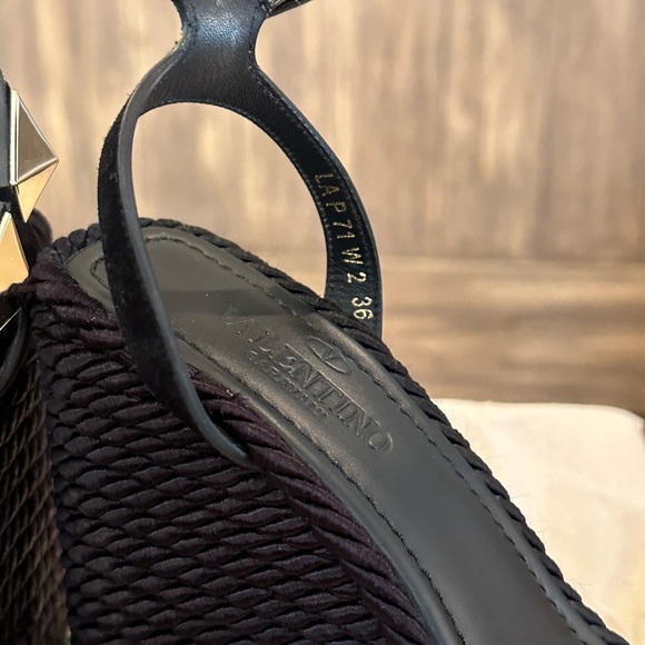 Valentino Garavani Black Macro Stud Espadrilles - Picture 9 of 13